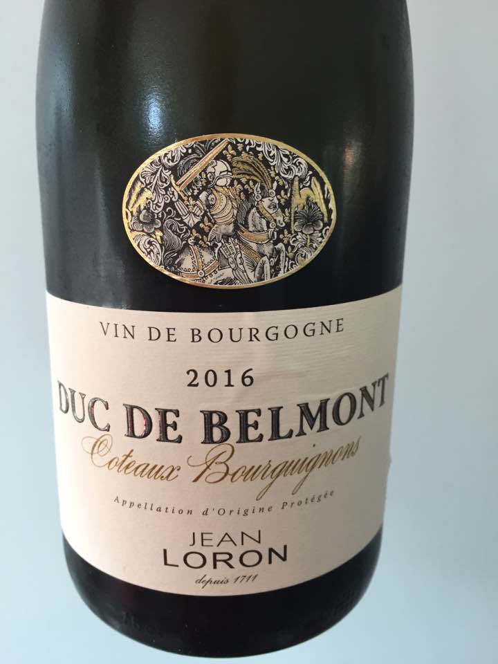Jean Loron – Duc de Belmont 2016 – Coteaux Bourguignons